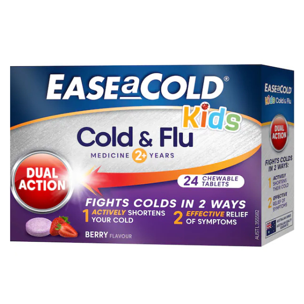Ease A Cold Kids Cold & Flu Berry Chewable 24 Tablets