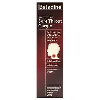 Betadine Sore Throat Gargle 120ml (EXP: 01/11/2026)