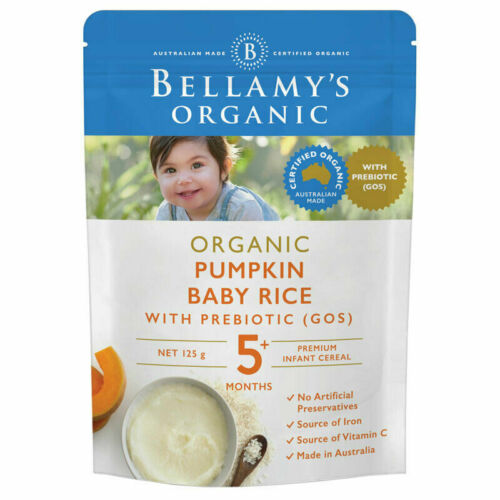 Bellamy's Organic Pumpkin Baby Rice with Prebiotic (GOS) 5m+ 125g (EXP: 23/04/2026)