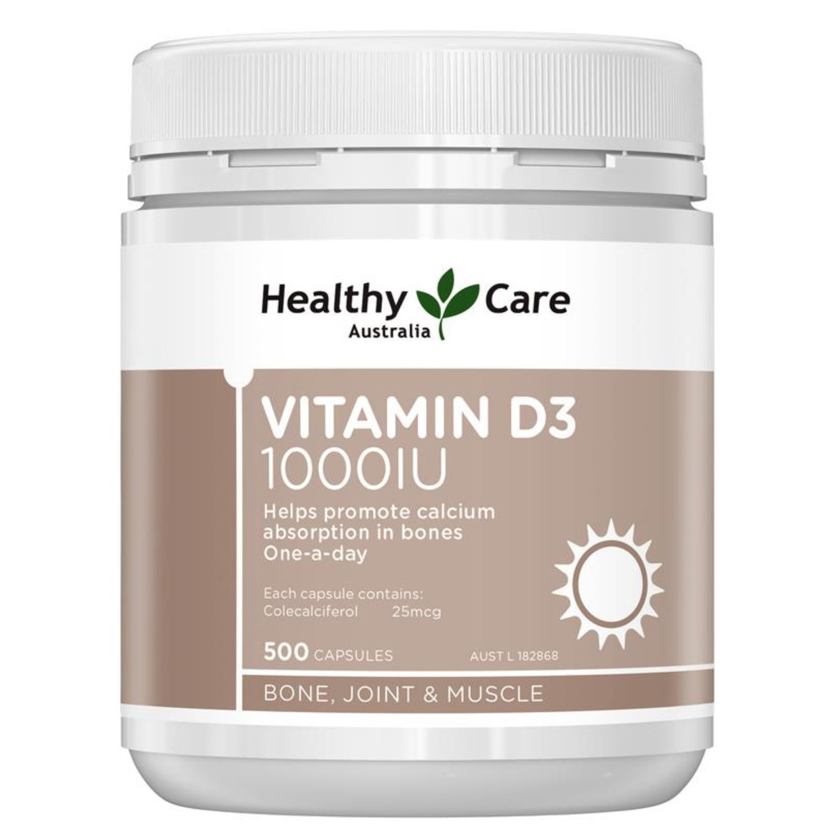 健康護理維生素D3 1000IU 500膠囊
