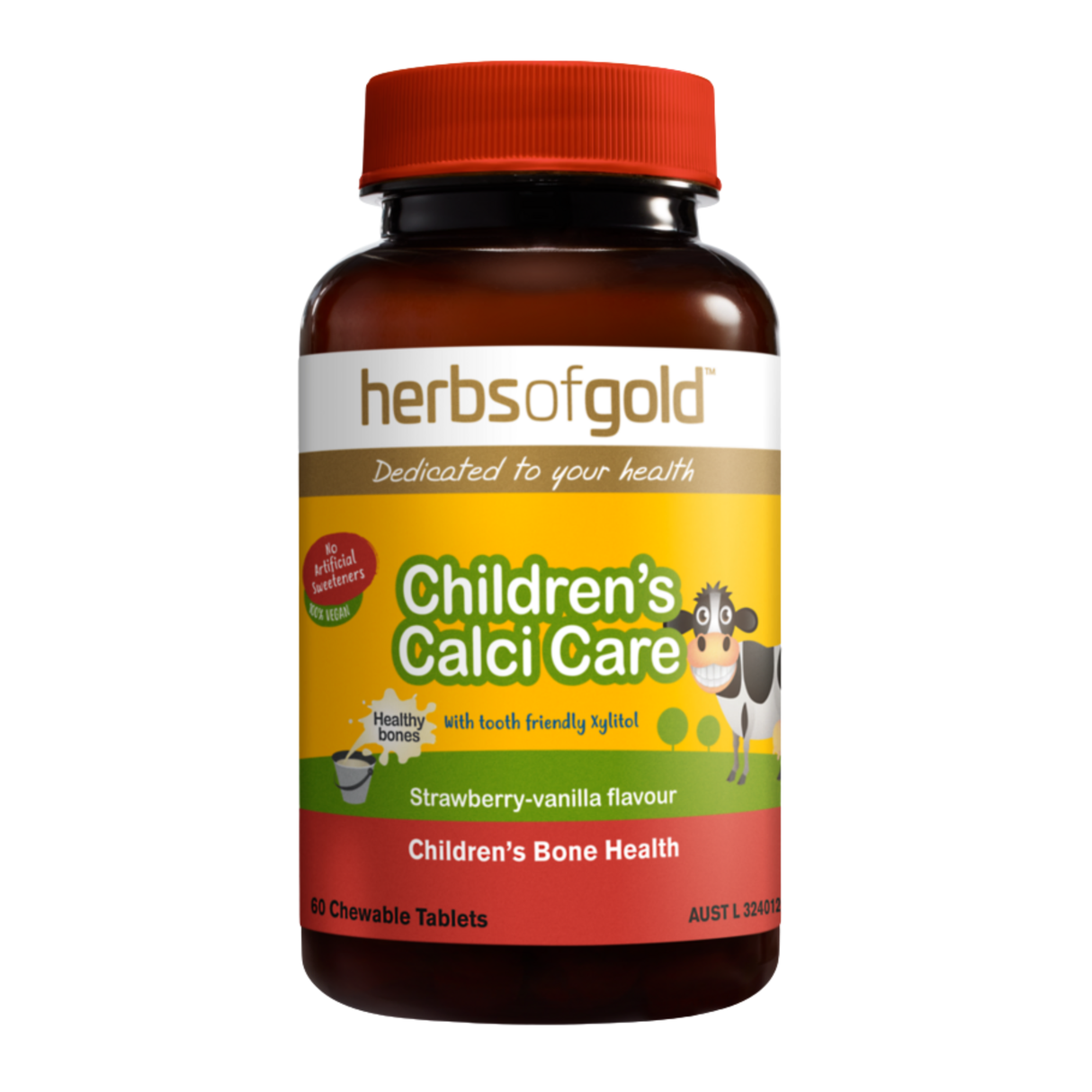 ゴールドチルドレンのカルシケアストロベリーバニラ60錠のハーブ