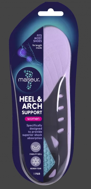 Maseur footcare heel และ arch สนับสนุนผู้หญิง 1 คู่