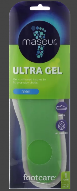 Maseur Footcare nam Ultra Gel Consoles 1 cặp
