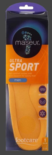 Maseur Footcare Men's Ultra Sport Insoles 1ペア