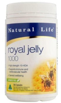 ชีวิตธรรมชาติรอยัลเยลลี่ความแข็งแรงสูง 1,000 มก. 365 แคปซูล