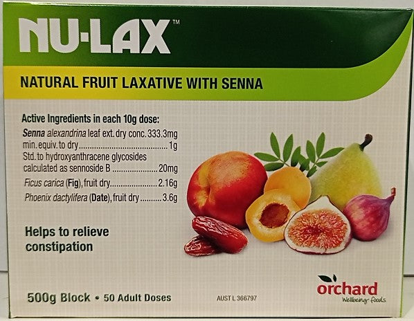 Nu-Lax ผลไม้ยาระบาย 500 กรัม (50 doses สำหรับผู้ใหญ่)