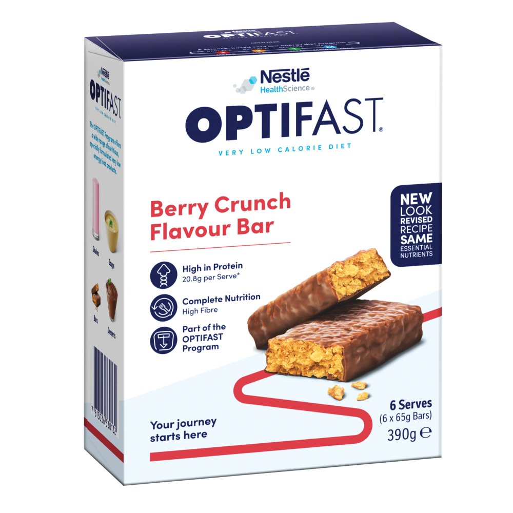 Optifast VLCD Berry Crunch Flavour Bar 65g x 6 Bars