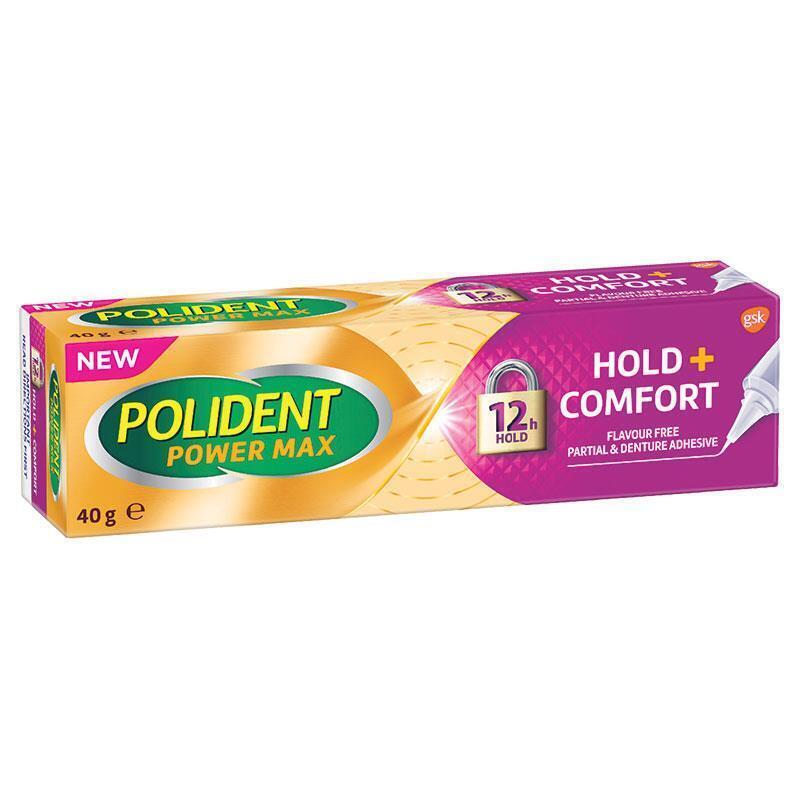 Polident Power Max giữ+Chất kết dính răng giả thoải mái 40G