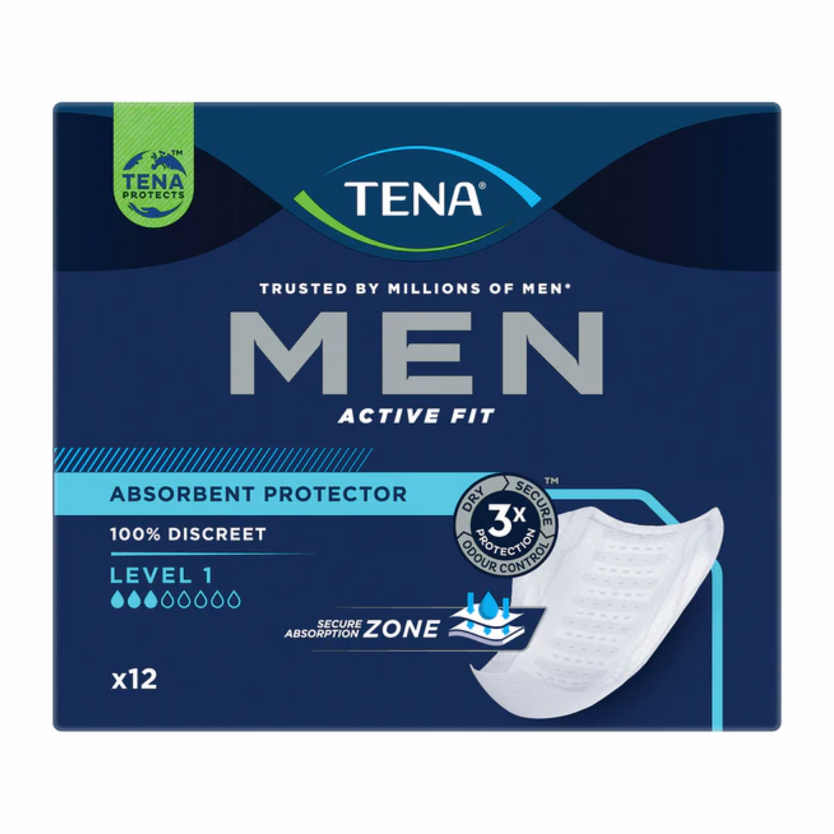 Người đàn ông Tena Người bảo vệ hấp thụ cấp 1 3 Drops Light 12 Pack