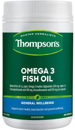 น้ำมันปลาโอเมก้า 3 ของ Thompson 400 แคปซูล
