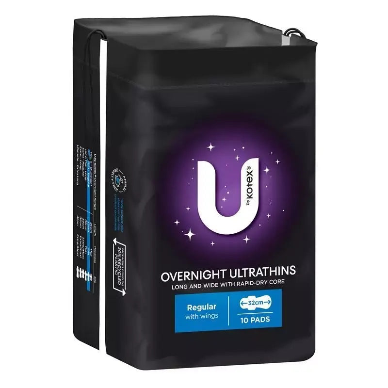 U by Kotex Ultrathins 普通型隔夜有翼护垫(10片装