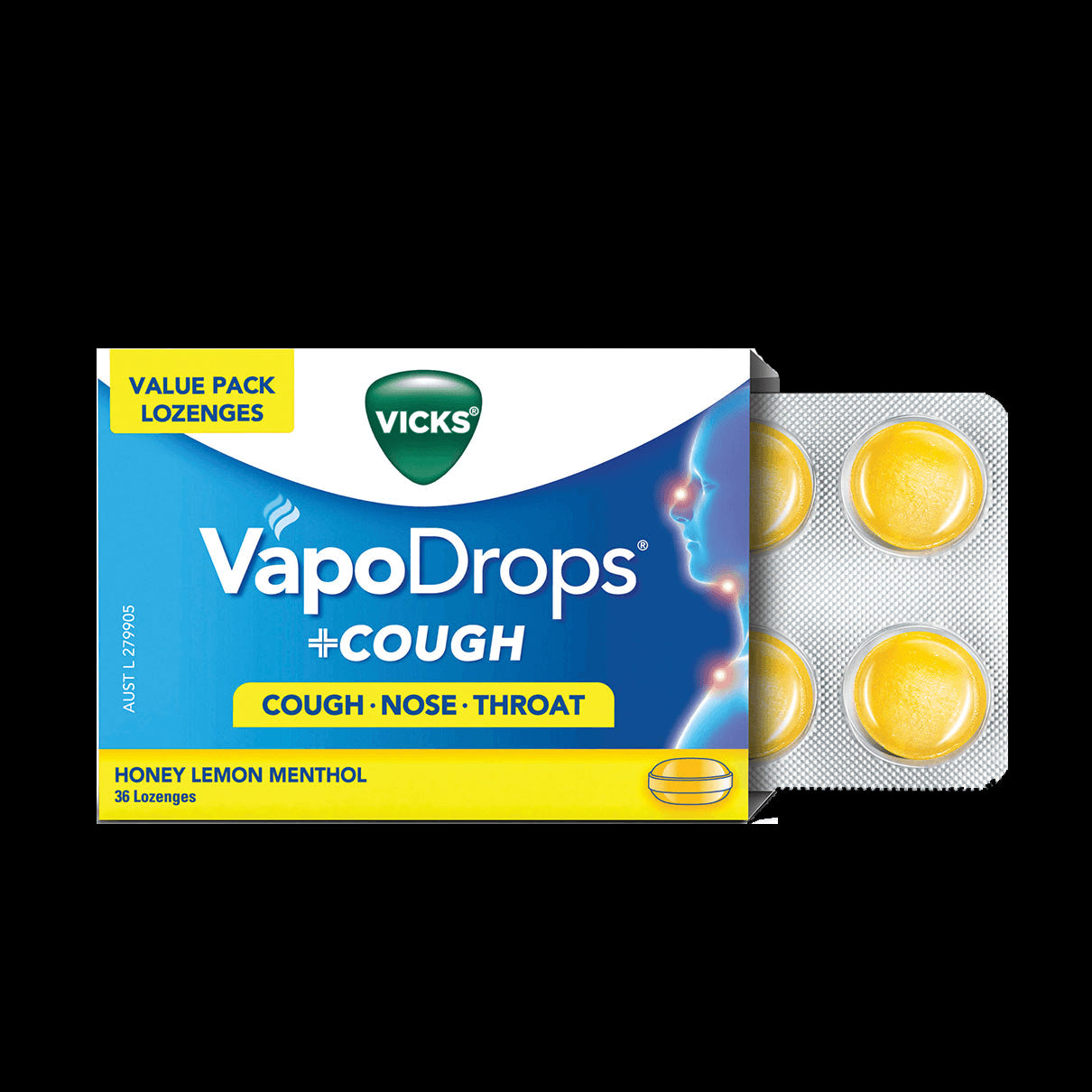 Vicks Vapodrops + ho mật ong chanh bạc hà 36