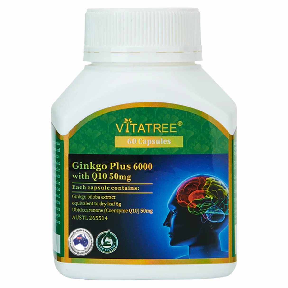 Vitatree Ginkgo Plus 6000 with Q10 50mg 60 Capsules