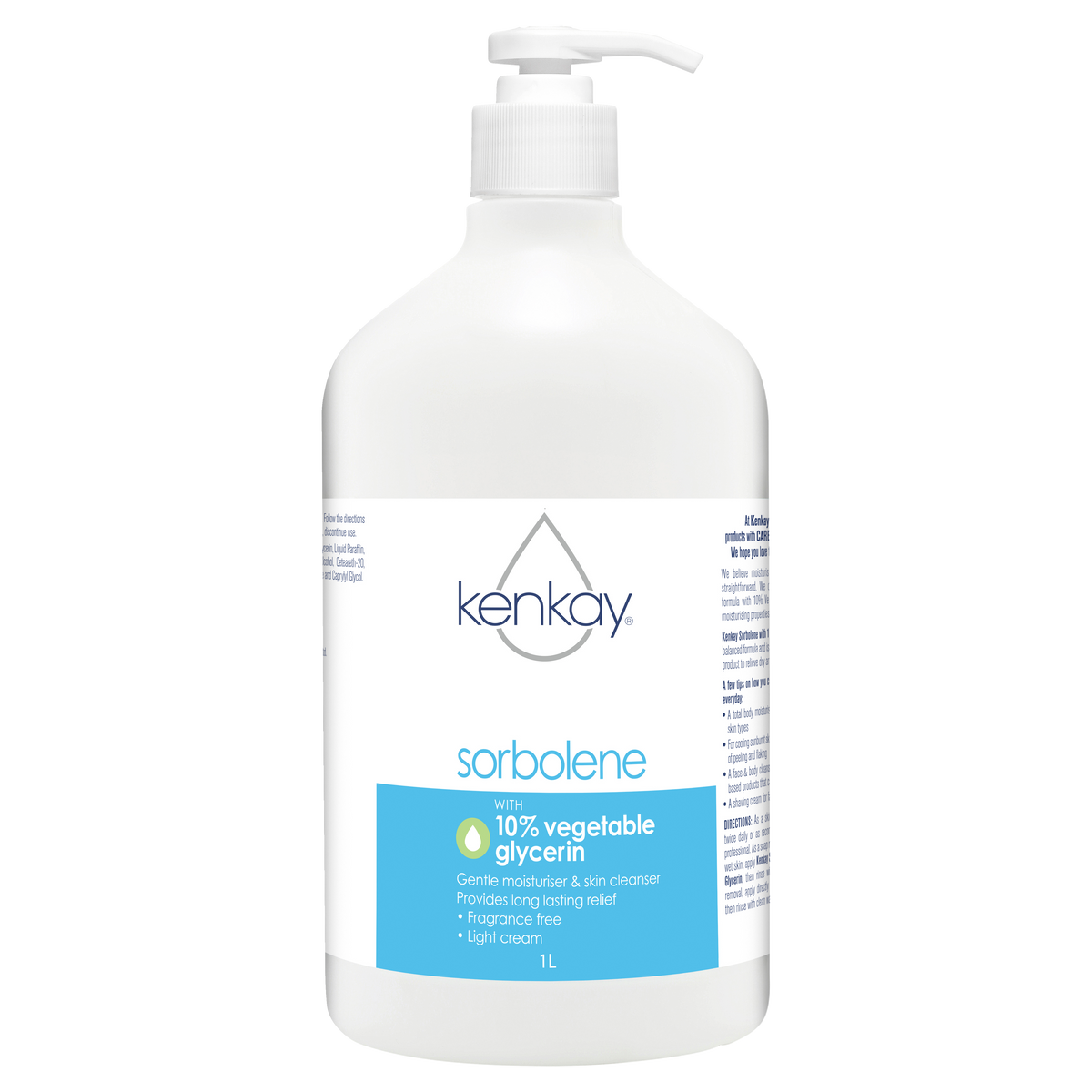 Kenkay Sorbolene Cream 10%野菜グリセリンポンプ1L