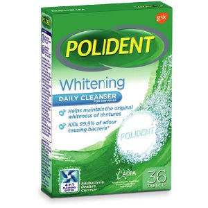 Polident Whitening Dọn dẹp hàng ngày cho răng giả 36 viên