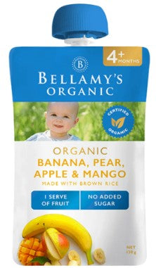 Bellamy's Organic Banana Pear Apple & Mango 4+ Months 120g