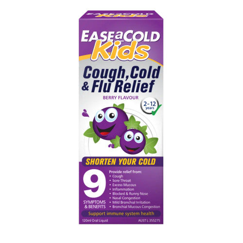 Ease A Cold Kids Cough Cold and Flu Relief Berry Flavour 2-12 Years 120mL