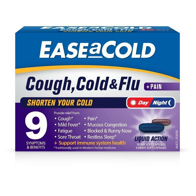 Ease A Cold Cough Cold & Flu Day and Night Liquid 24 Capsules