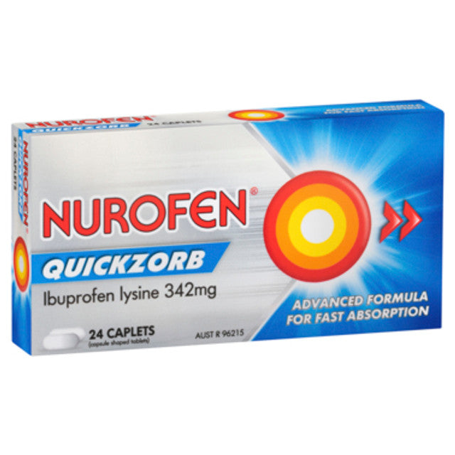 Nurofen Quickzorb Ibuprofen Lysine 342mg 24 Caplets