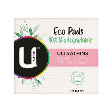 u by kotex eco pads wings10パッド付きの超極性