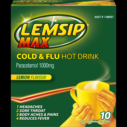 Lemsip MAX Cold & Flu Lemon Flavour 10 Sachets (EXP: 01/02/2026)