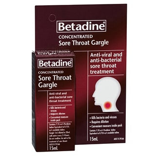 Betadine Sore Throat Gargle 15mL (EXP: 01/09/2026)