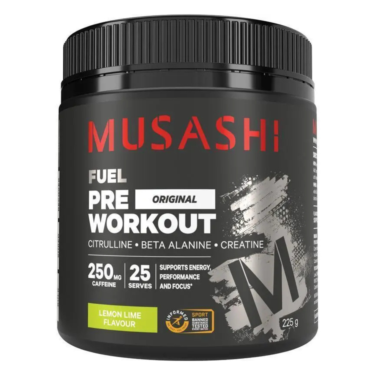 ムサシ プレワークアウト レモンライム 225g