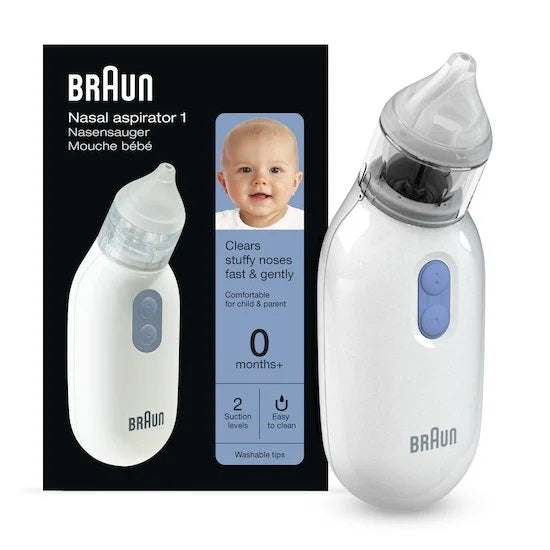 Braun Nasal Aspirator 1 Clears Stuffy Noses Quickly & Gently
