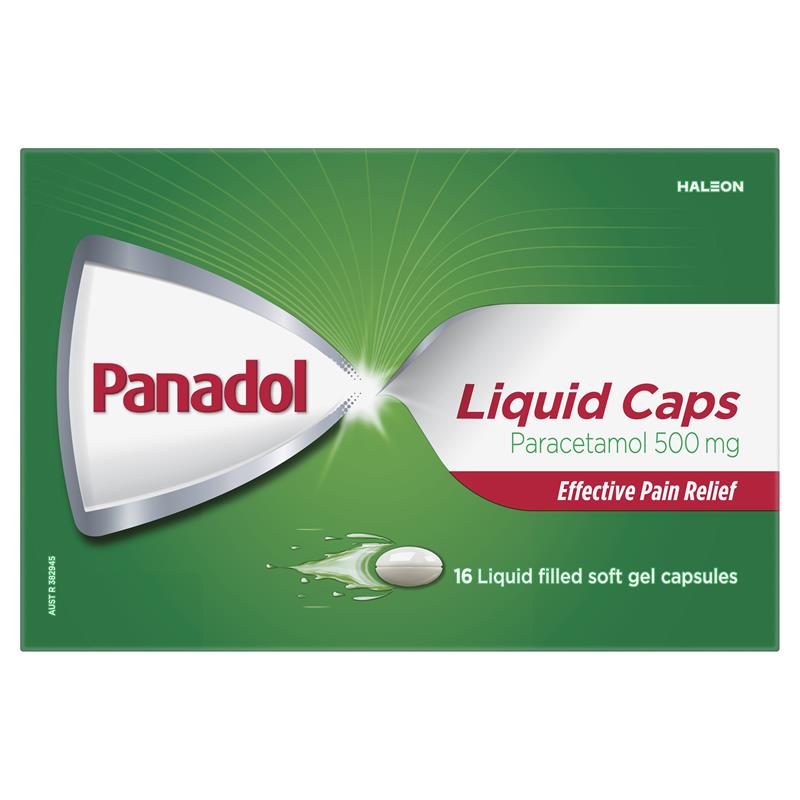 Panadol Liquid Caps Paracetamol 500 mg 16 Soft Gel Capsules