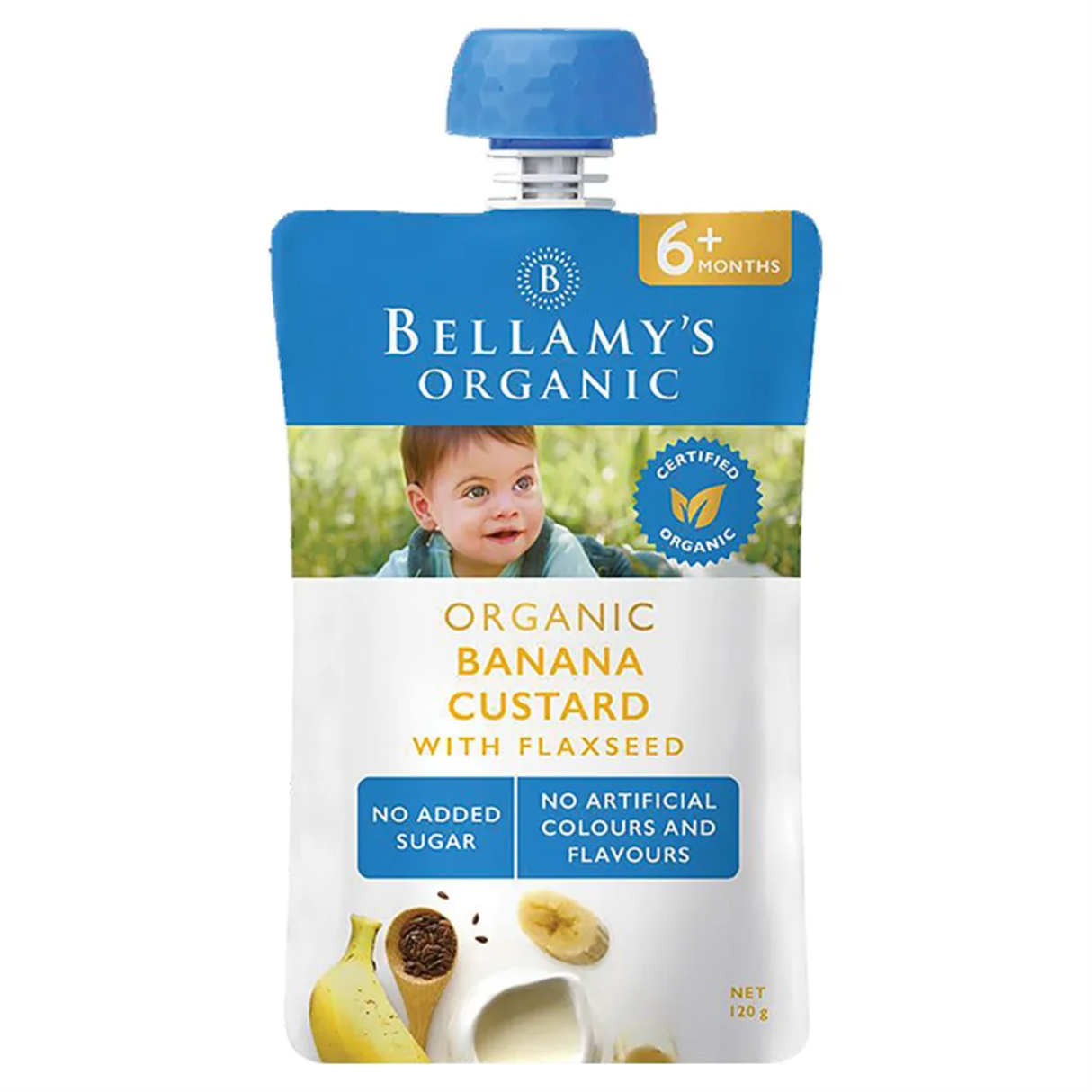 Mãng cầu chuối hạt lanh hữu cơ Bellamy's 120g