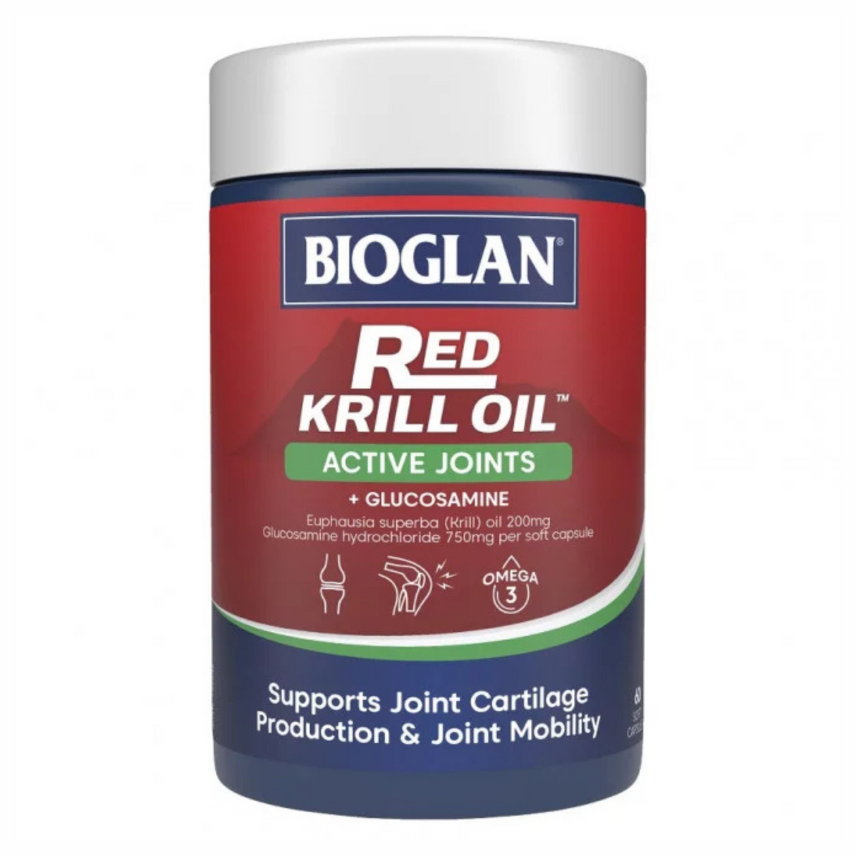 Bioglan Red Krill Oil ข้อต่อที่ใช้งาน 60 แคปซูล