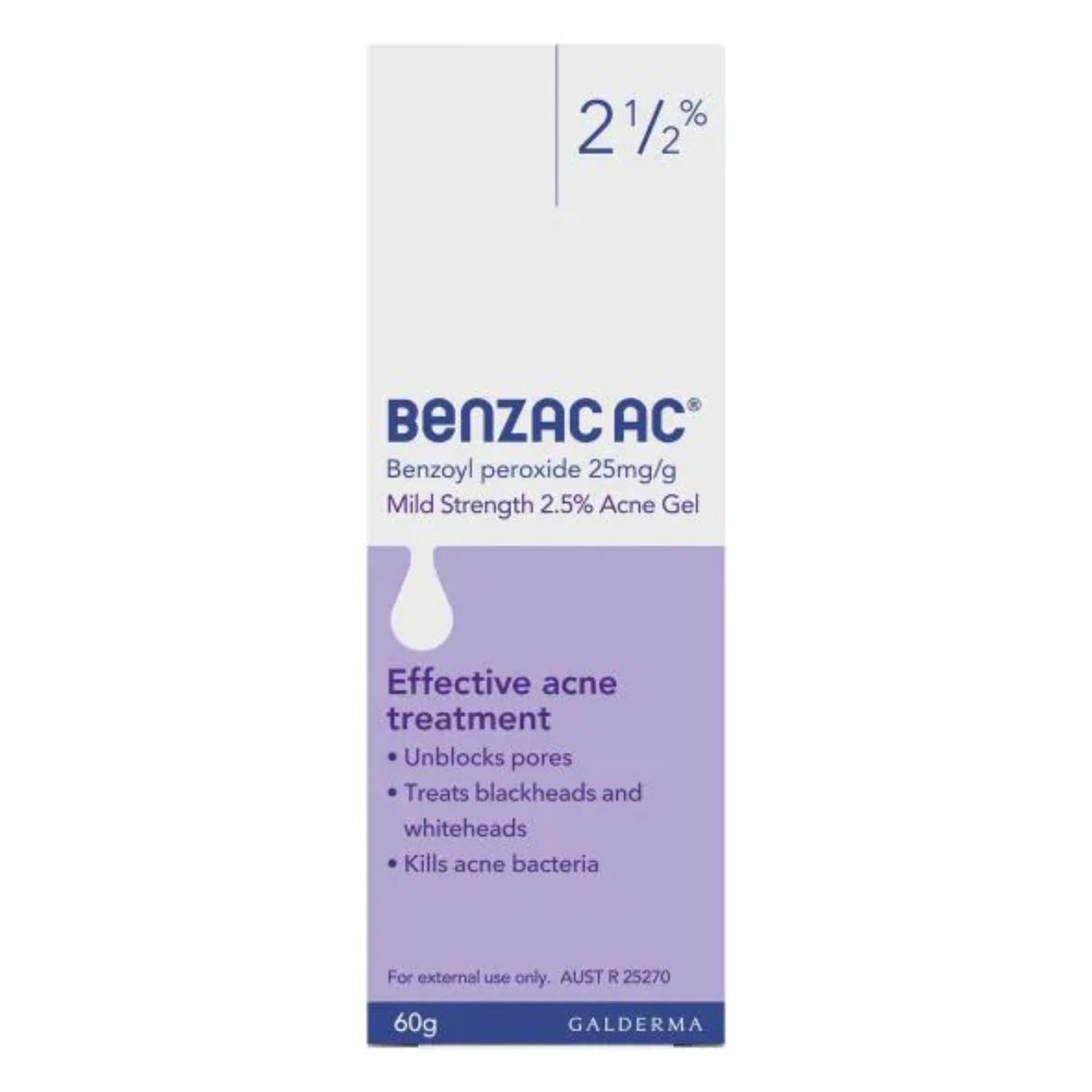 Benzac AC Mild Strength 2.5% Acne Gel 60g (EXP: 01/05/2026)