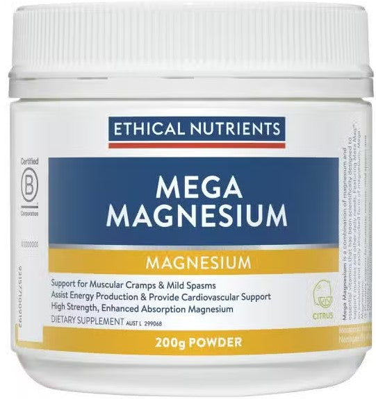 สารอาหารที่มีจริยธรรม Mega Magnesium Citrus Powder 200G (EXP: 01/01/2026)