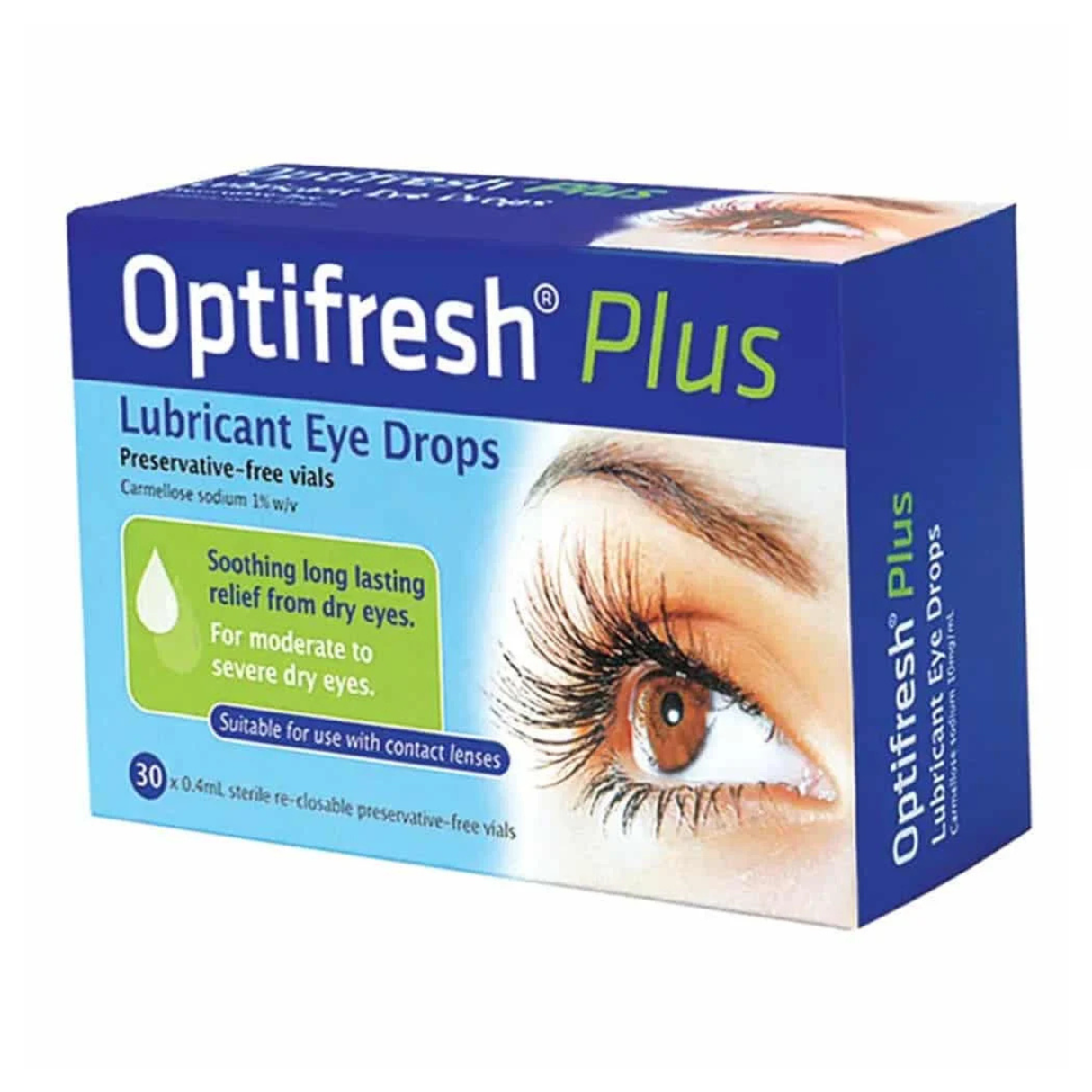 Optifresh Plus Lubricant Eye Drops 30 x 0.4mL Vials (EXP: 01/05/2026)