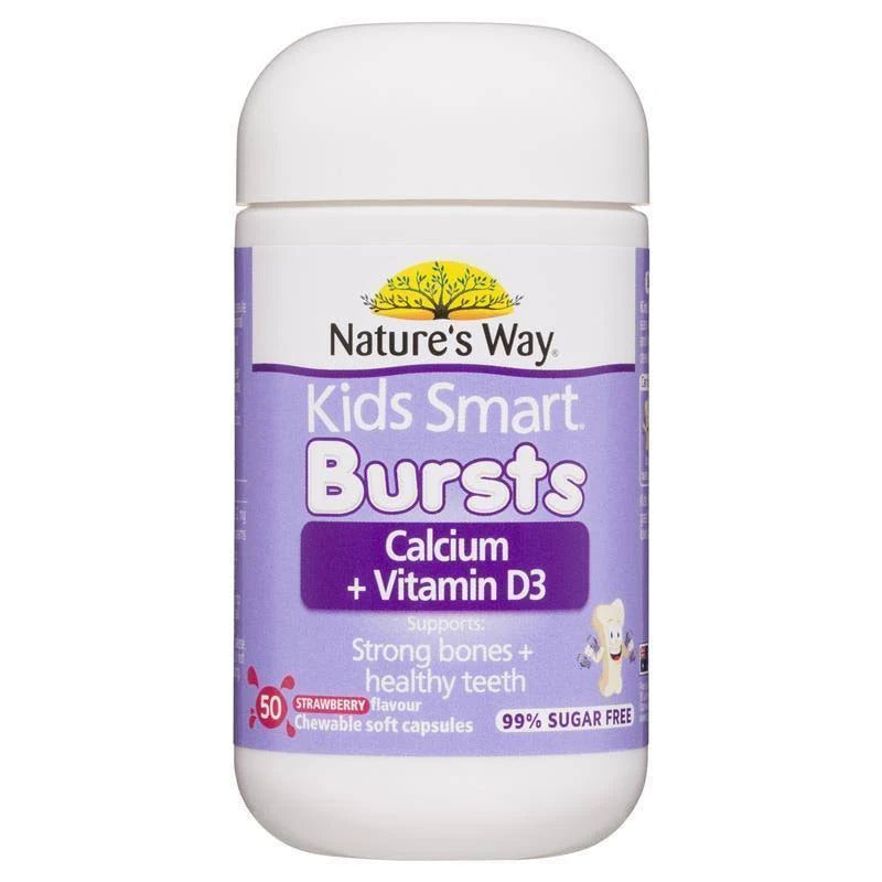 Nature's Way Kids Smart Calcium + Vitamin D3 Strawberry 50 Capsules (EXP: 01/02/2026)