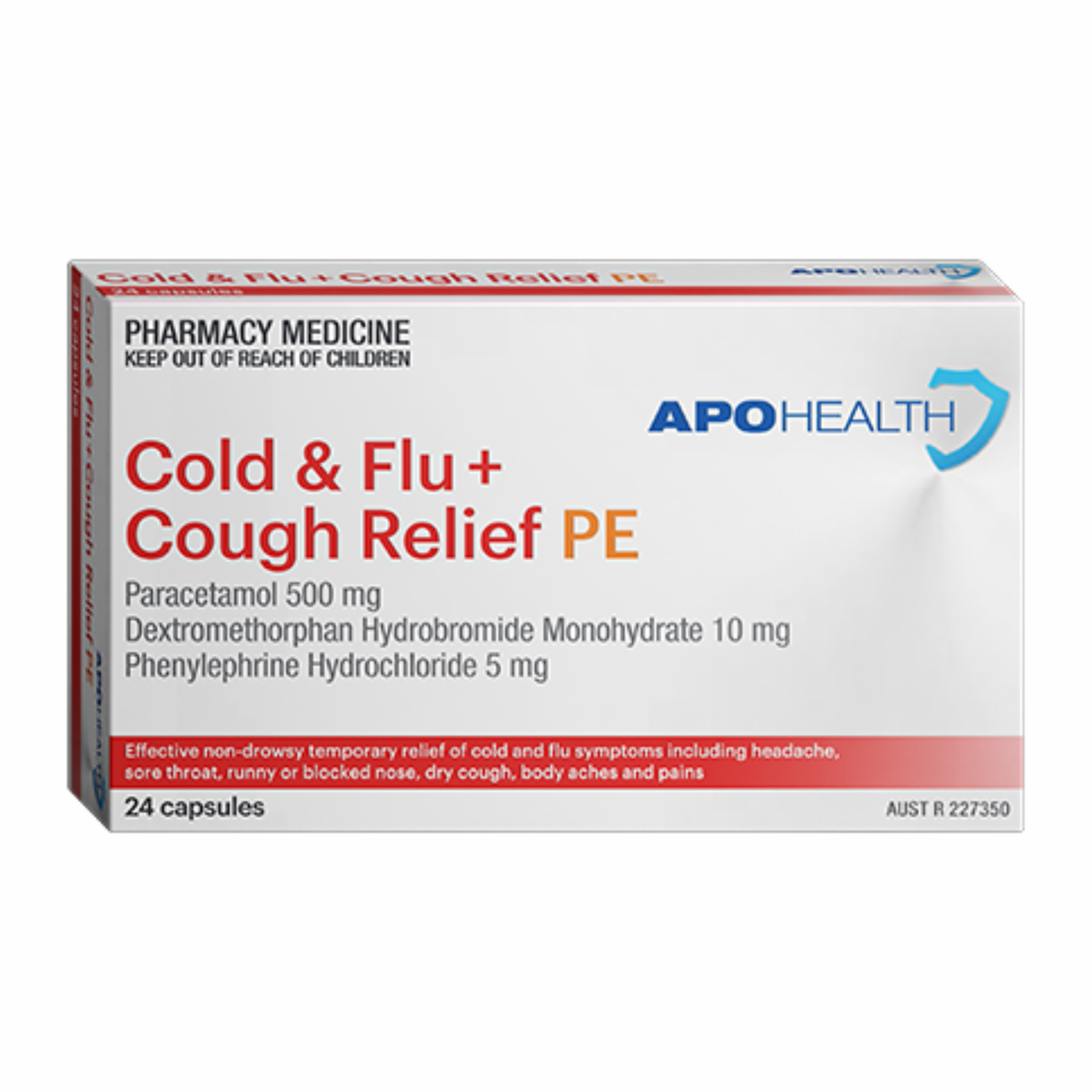 APOHEALTH Cold & Flu + Cough Relief PE 24 Capsules (S2) (EXP: 01/04/2026)