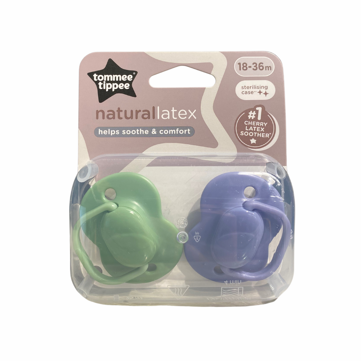 Tommee Tippee Natural Latex Cherry Soothers 18-36m 2パック