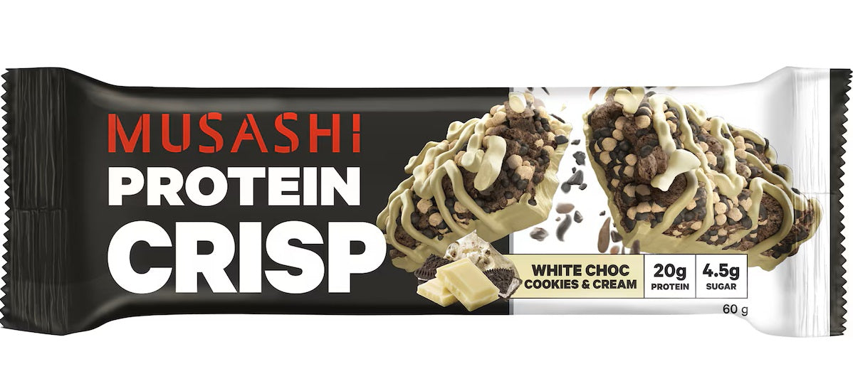Musashi Protein Crisp White Choc Cookies & Cream 60g (EXP: 22/06/2026)