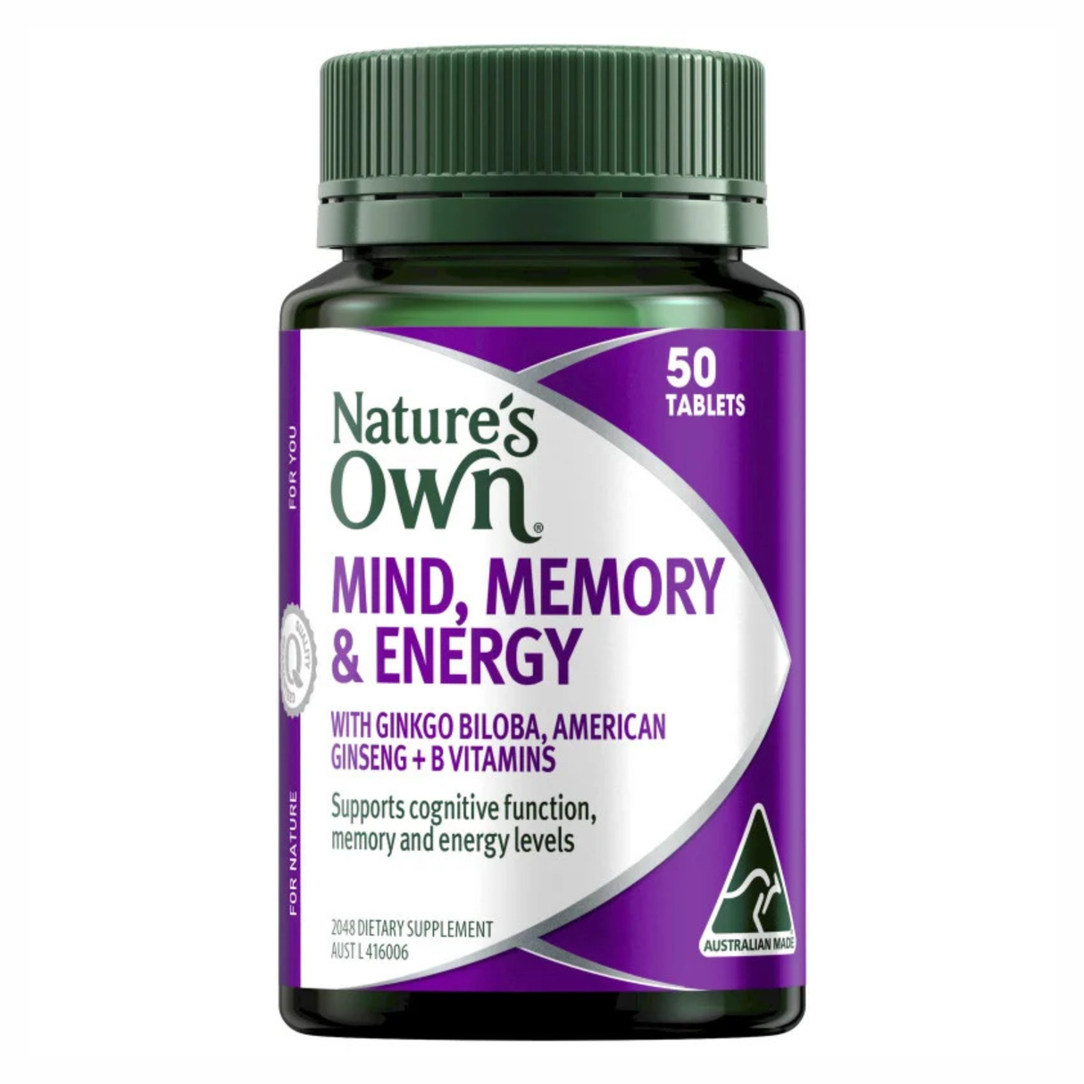 Natures Own Mind Memory & Energy  50 Tablets (EXP: 01/01/2026)