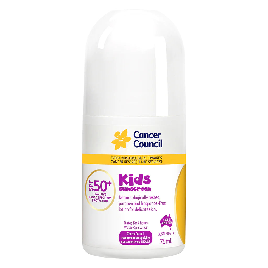 Cancer Council Kids Sunscreen SPF50+ Roll On 75ml (EXP: 01/08/2026)