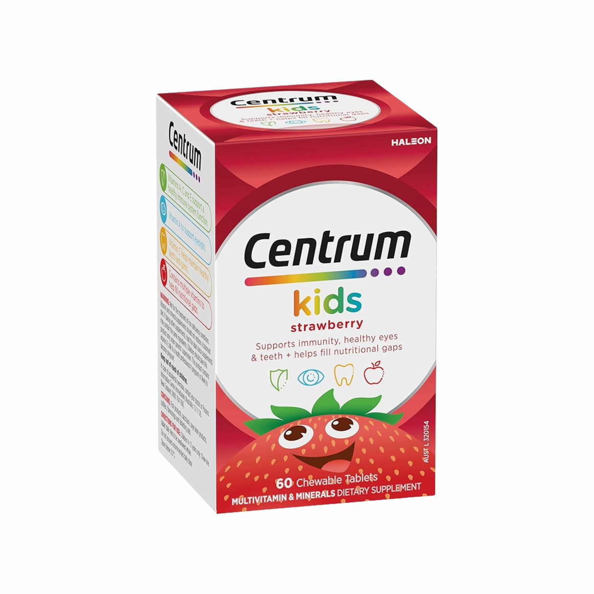 Centrum Kids Strawberry Chewable 60 Tablets (EXP: 01/03/2026)