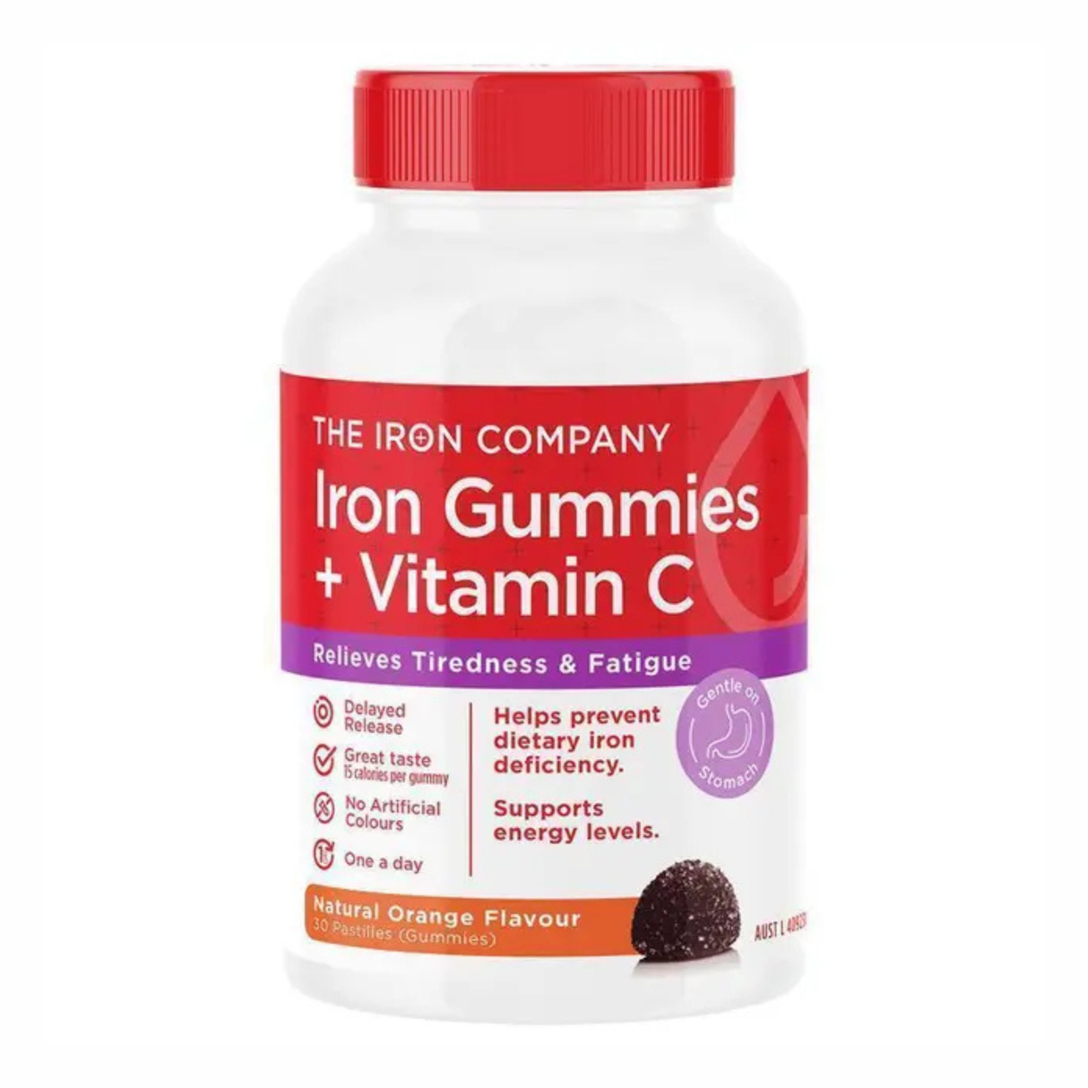 The Iron Company Iron + Vitamin C Gummies Orange 30 Gummies (EXP: 01/01/2026)