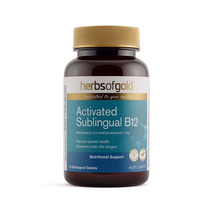 Herbs of Gold Activated Sublingual B12 75 Tablets (EXP: 01/12/2026)