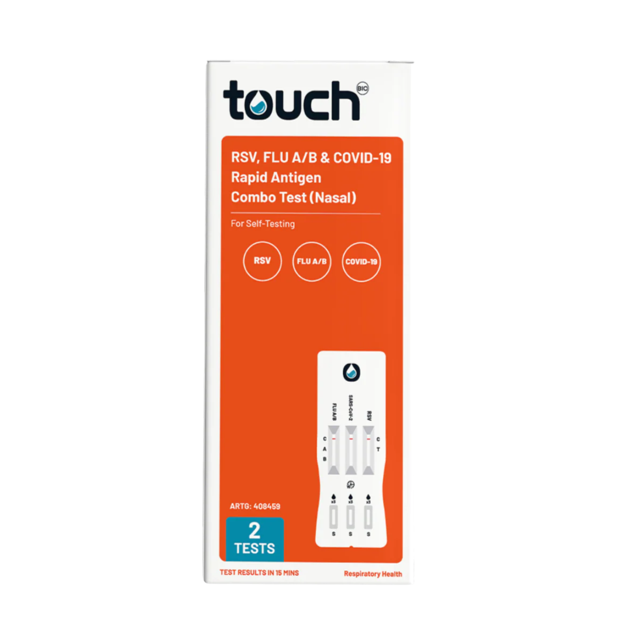 TouchBio RSV Flu A/B & COVID-19 Rapid Antigen Test For Self Testing - 02 Test Kit