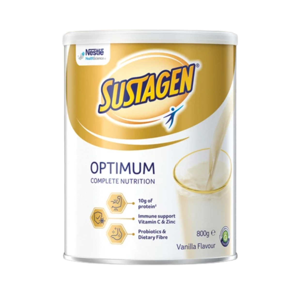Nestle Sustagen Optimum Complete Nutrition Vanilla Flavour 800g (EXP: 01/12/2026)