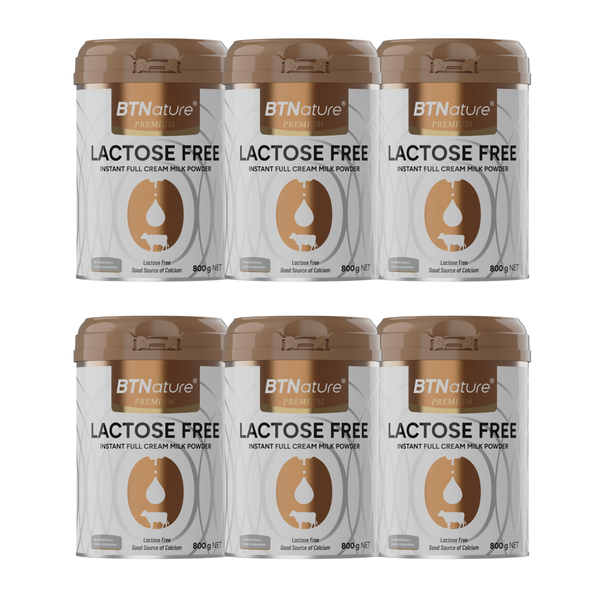 BTNature Lactose Free Instant Full Cream Milk Powder 800g X 6 BUNDLE  [FREE SHIPPING]