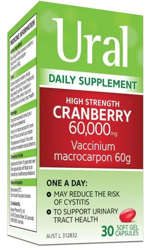 Ural High Strength Cranberry 60000mg 30 Capsules (EXP: 01/06/2026)