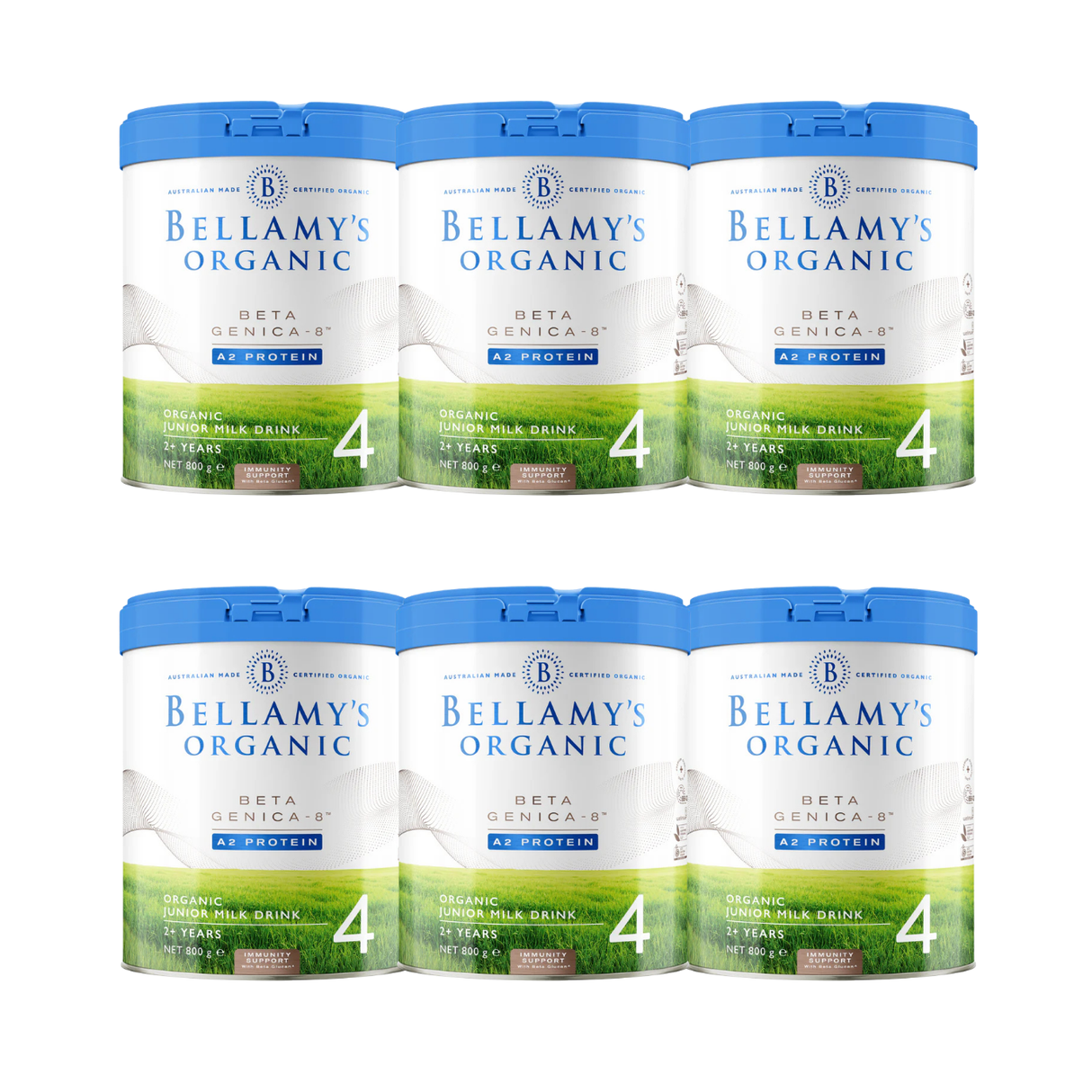 Bellamy's Organic Beta Genica-8 A2 Protein Step 4 Junior Milk Drink 800g X 6 BUNDLE