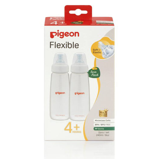 Pigeon 贝亲 柔性细颈奶瓶 4m+ (PP) 双装 240mL