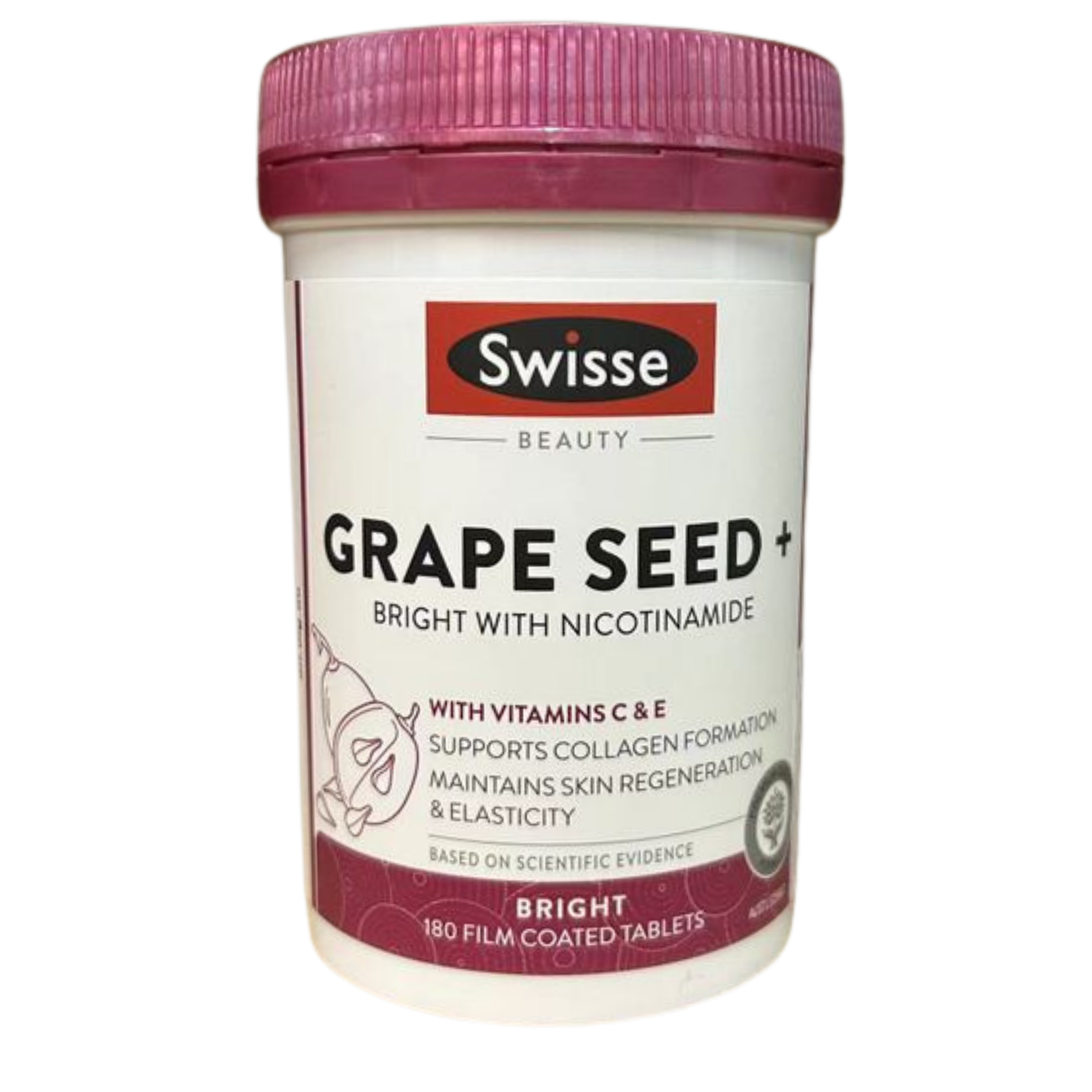 Swisse Beauty Skin Grape Seed+ Bright with Nicotinamide 180 Tablets